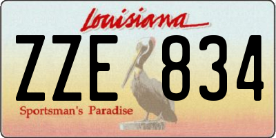 LA license plate ZZE834