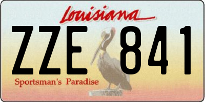 LA license plate ZZE841