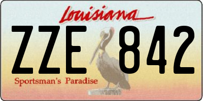 LA license plate ZZE842