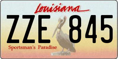 LA license plate ZZE845