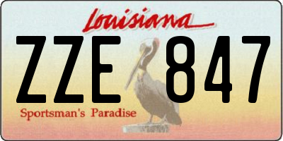 LA license plate ZZE847