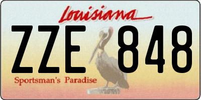 LA license plate ZZE848