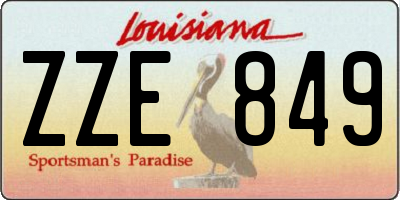 LA license plate ZZE849