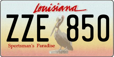 LA license plate ZZE850