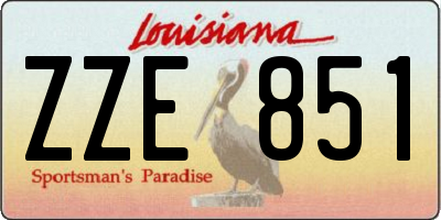 LA license plate ZZE851