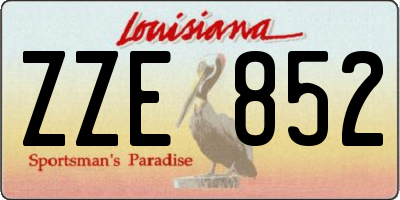 LA license plate ZZE852