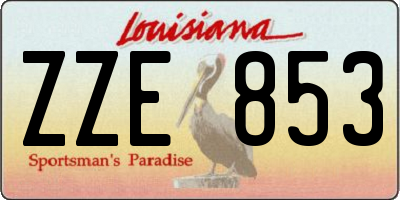 LA license plate ZZE853