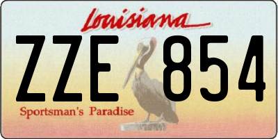 LA license plate ZZE854