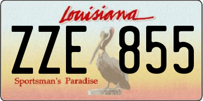 LA license plate ZZE855