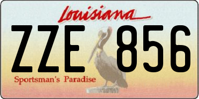 LA license plate ZZE856