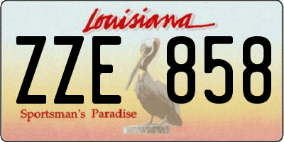 LA license plate ZZE858