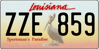 LA license plate ZZE859