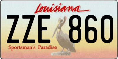 LA license plate ZZE860