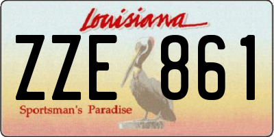 LA license plate ZZE861