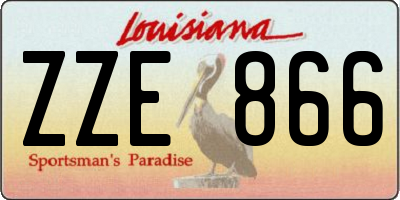 LA license plate ZZE866