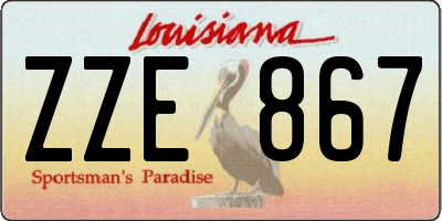 LA license plate ZZE867