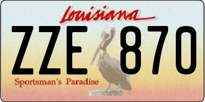 LA license plate ZZE870