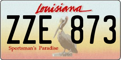 LA license plate ZZE873