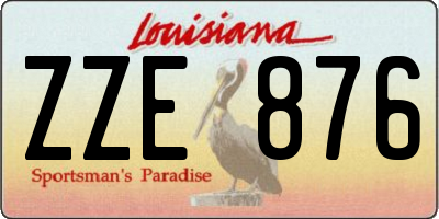 LA license plate ZZE876