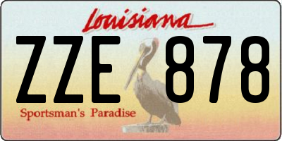 LA license plate ZZE878