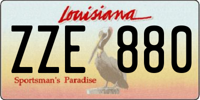 LA license plate ZZE880