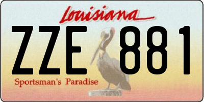 LA license plate ZZE881