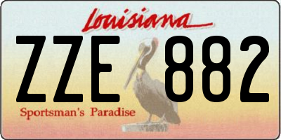 LA license plate ZZE882