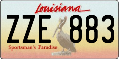 LA license plate ZZE883