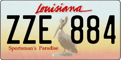 LA license plate ZZE884