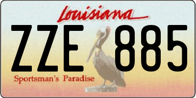 LA license plate ZZE885