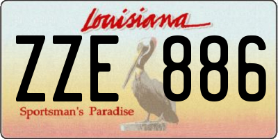 LA license plate ZZE886