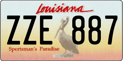 LA license plate ZZE887