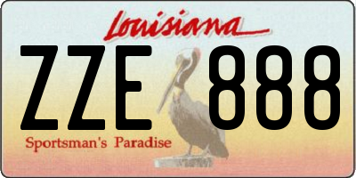 LA license plate ZZE888