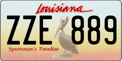 LA license plate ZZE889