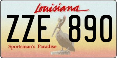 LA license plate ZZE890