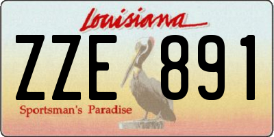 LA license plate ZZE891