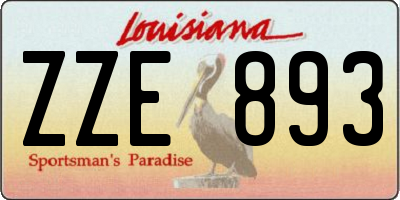 LA license plate ZZE893