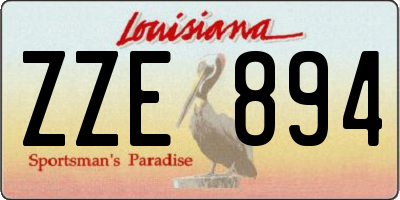 LA license plate ZZE894