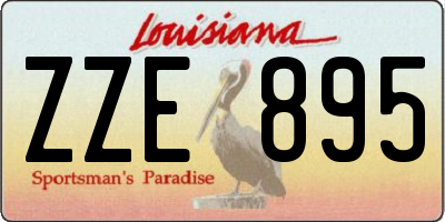 LA license plate ZZE895