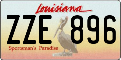 LA license plate ZZE896