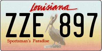 LA license plate ZZE897