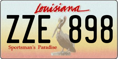 LA license plate ZZE898