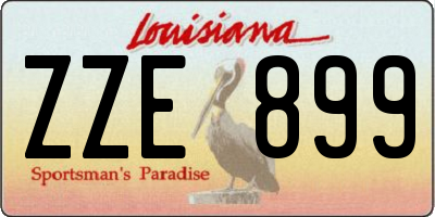 LA license plate ZZE899