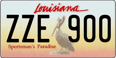 LA license plate ZZE900