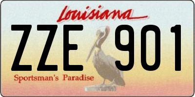 LA license plate ZZE901