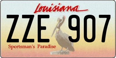 LA license plate ZZE907