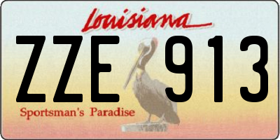 LA license plate ZZE913
