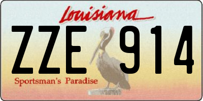 LA license plate ZZE914