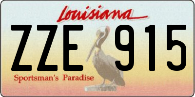 LA license plate ZZE915