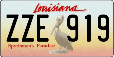 LA license plate ZZE919